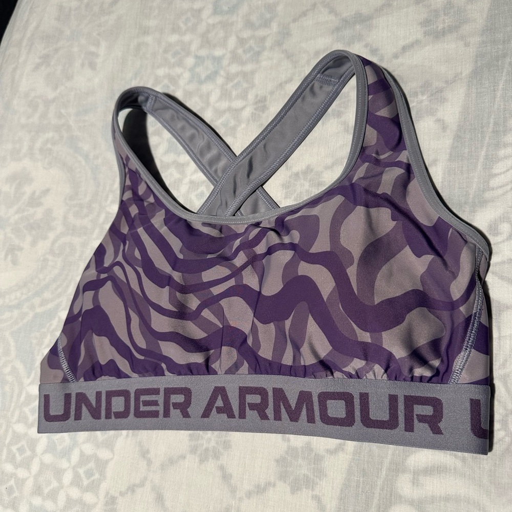 Under Armour Women's Purple and Gray Sports Bra